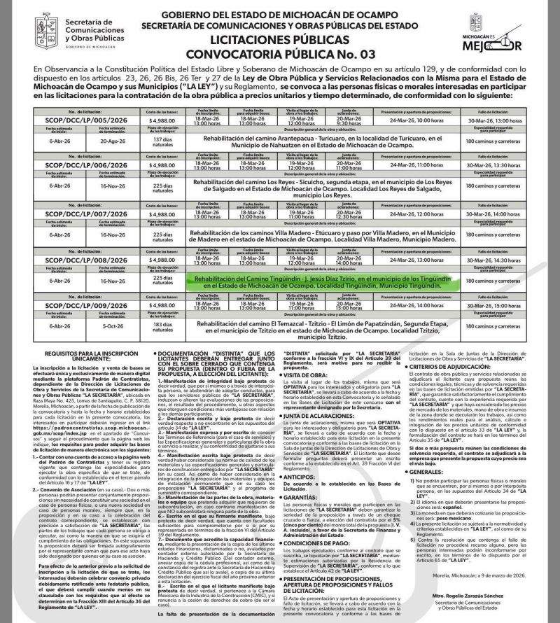 CONVOCATORIA OBRA
